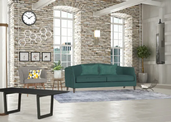 Modern, family living room Design Rendering