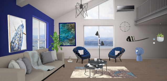Blue living room 