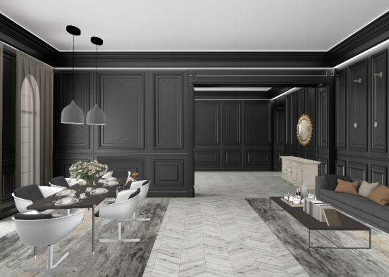 Diningroom/Livingroom Design Rendering
