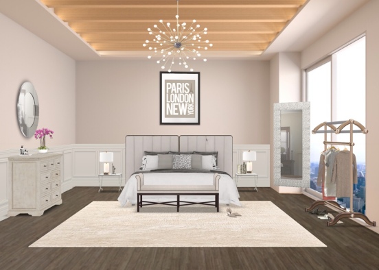 luxe bedroom Design Rendering