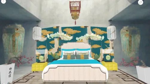 chinoiserie asian inspired bedroom #nathaliedumortier #sanctuaryforthesouldesigns 