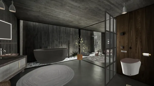 designer spa dark sanctuary  bathroom 