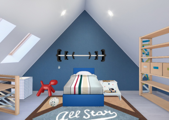 Bedroom for boys Design Rendering