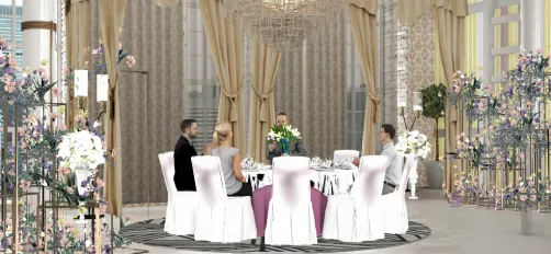 May be there should be bride and groom sitting. But we don't have the dummies. So...