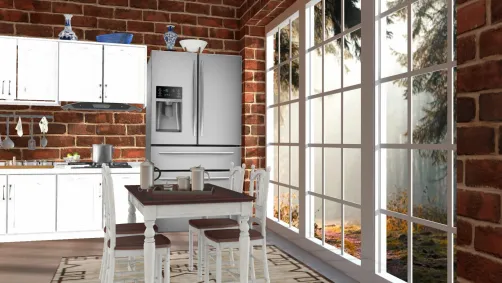 Brick kitchen