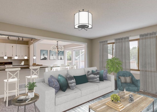 Dream Cottage - Living Room Design Rendering