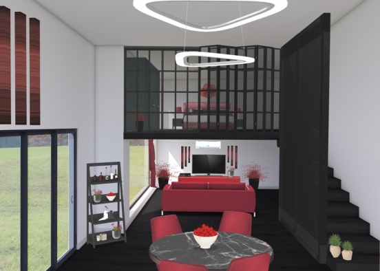 red and black vibes  Design Rendering