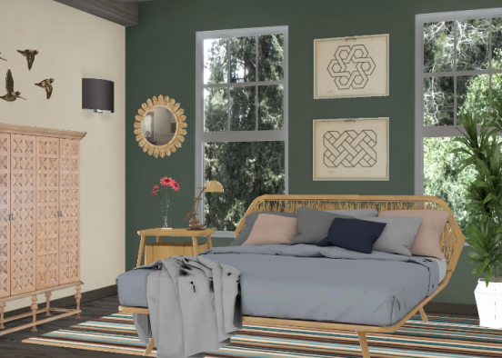 Natural modern bedroom  Design Rendering
