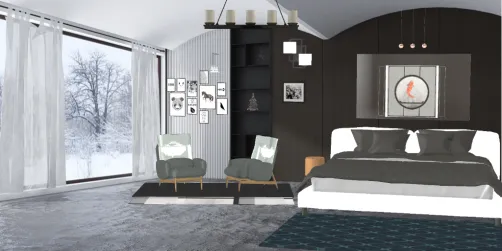 Black bed room