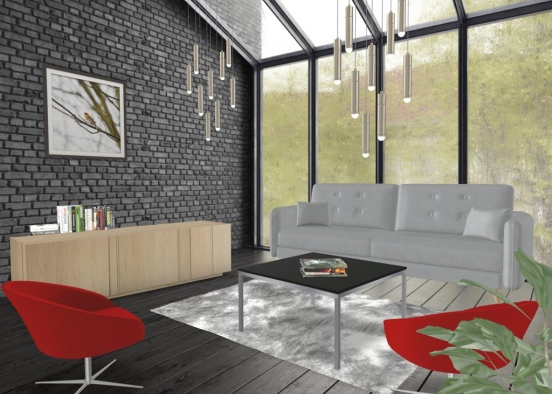 the living room view  Design Rendering