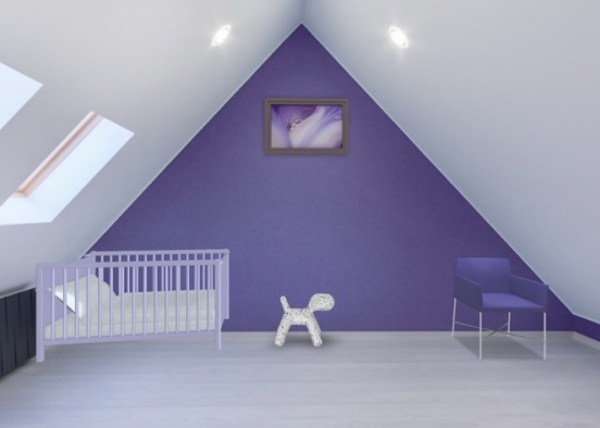 purple kids room Design Rendering