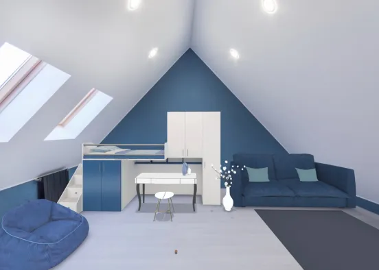 Blue kids room Design Rendering