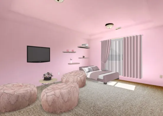 A nice pink room Design Rendering