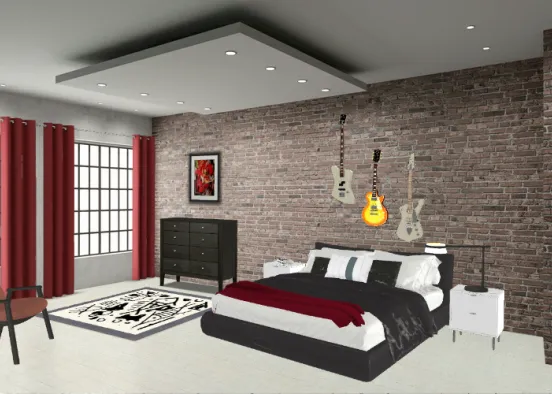 Daniel's guitar bedroom Design Rendering