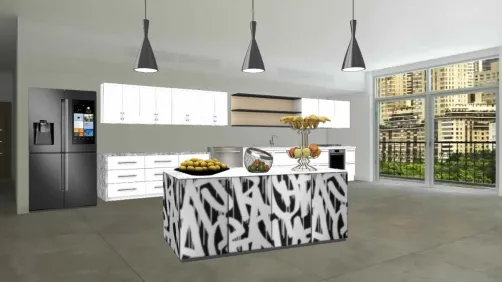 cocina blanco y negro.