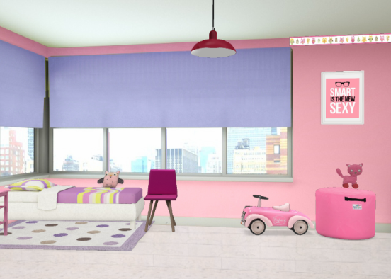 Детская розовая комната для девочки Design Rendering