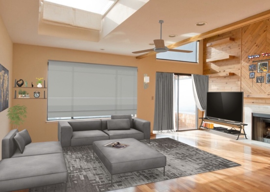 mod living room  Design Rendering