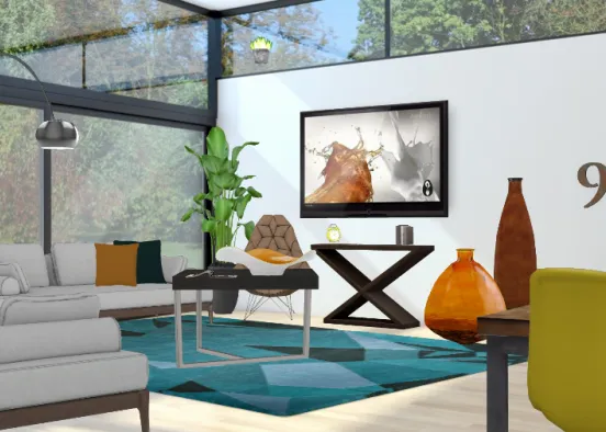 Livingroom modern colorful Design Rendering