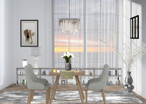 Comfortable dining room  Design Rendering