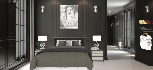   Black bedroom