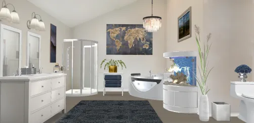 Bathroom with fishy tank