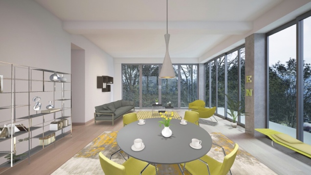 sala da pranzo con soggiorno 