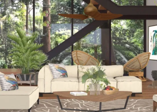 living room in the rain forest  Design Rendering