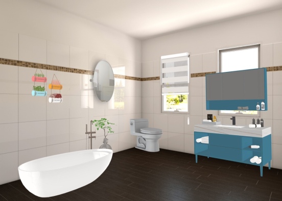 Cute bathroom for one! ❤️ Design Rendering