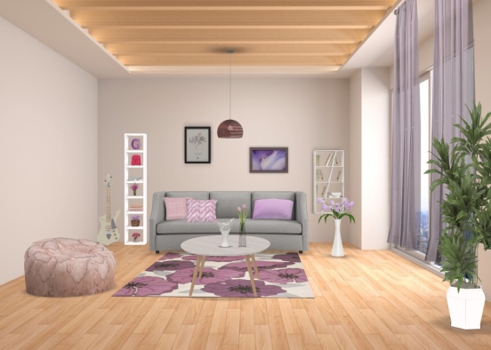 #livingroom#shades of pink and purple  Design Rendering