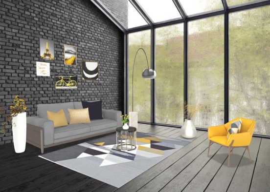 #livingroom#yellow Design Rendering