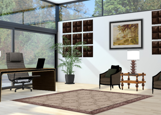 Earth tone office Design Rendering