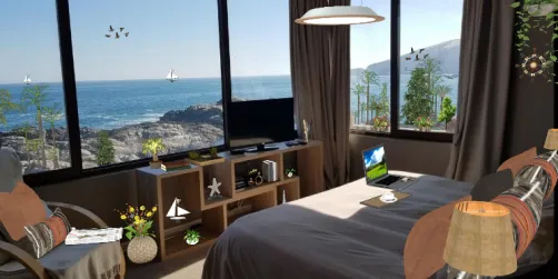 Dormitorio frente al Océano Pacifico