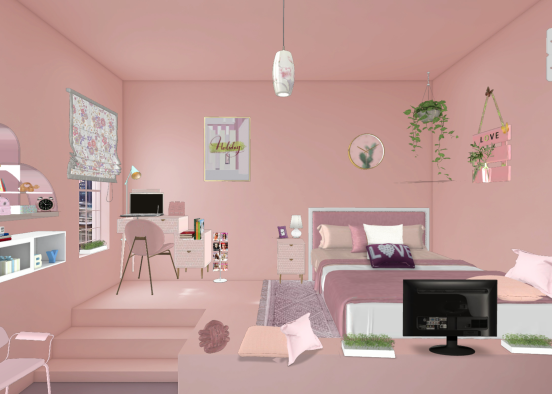 Dormitorio Niña adolescente Design Rendering