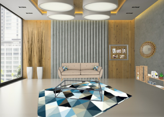Un joli salon cosy Design Rendering