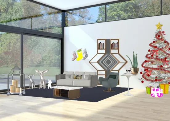 chrismas living room Design Rendering