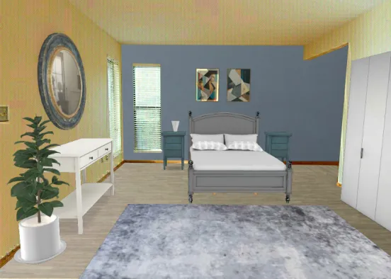 simple bedroom Design Rendering