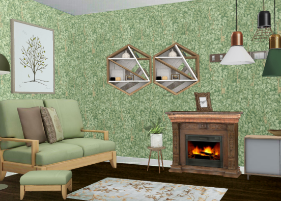 Room in green Design Rendering