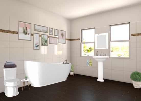 cozy bathroom Design Rendering
