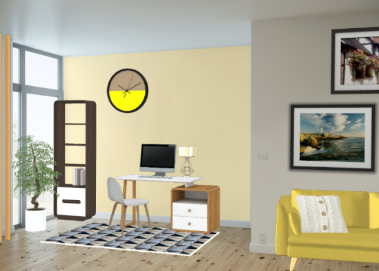 Yellow office  Design Rendering