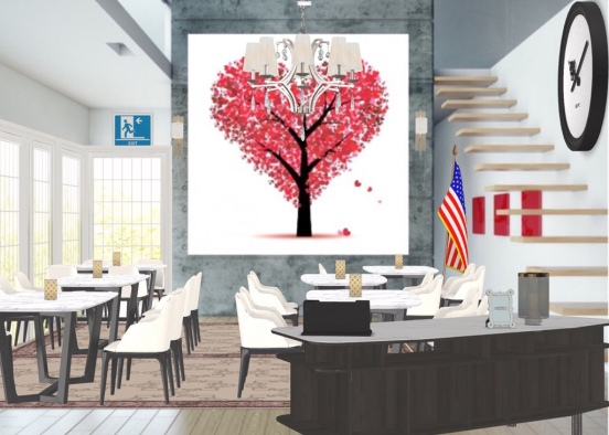 A Seat Yourself Valentines Cafe Design Rendering