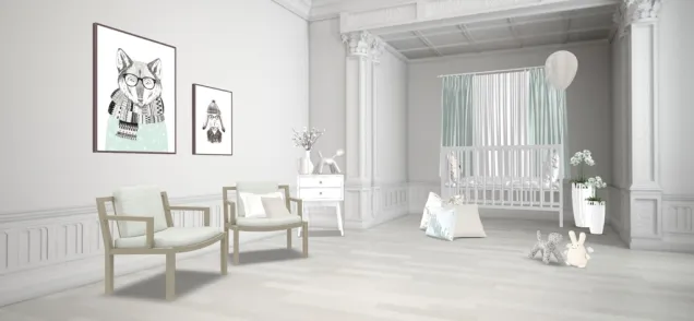 mint green baby room 