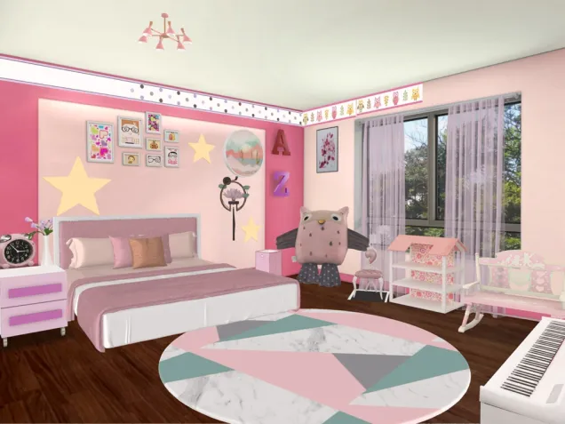 My pink 9 year old room