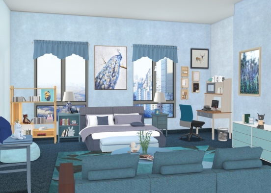 the blue bedroom 🐬🐬🐬 Design Rendering