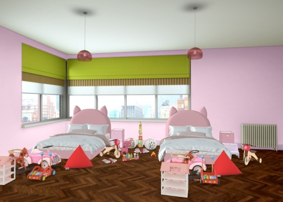 twin girls room 👧🏼👧🏼 Design Rendering
