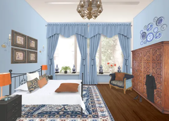 Victorian Inspired Bedroom  Design Rendering