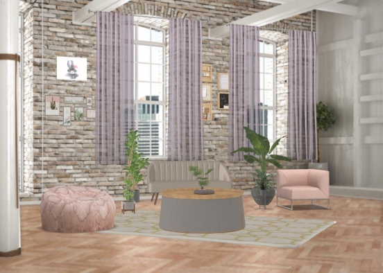 tropical living room  Design Rendering