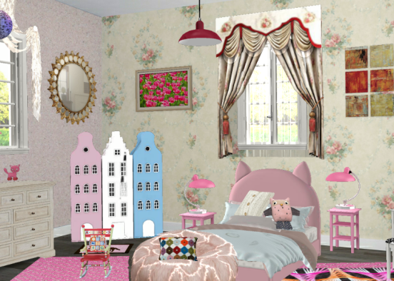 Little girl's bedroom Design Rendering