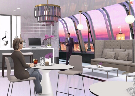 violette cafe  Design Rendering