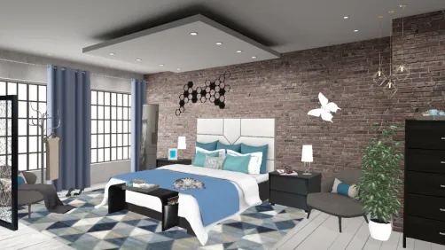 Dormitorio azul