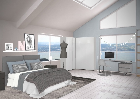 Grey Bedroom 🐺 Design Rendering
